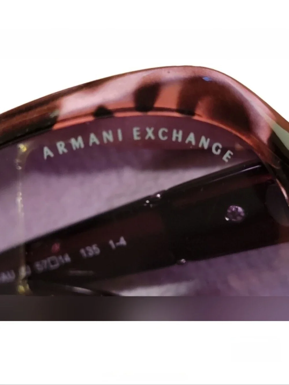 Y2K Armani Exchange A/X Oversize Square Sunglasses A/X 249/S Rose Pink Tortoise